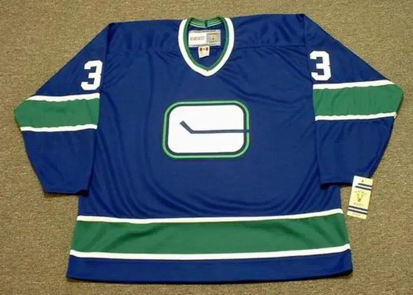 PAT QUINN Vancouver Canucks 1972 Away CCM Throwback Hockey Jersey