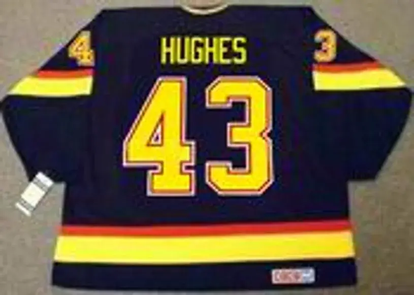 QUINN HUGHES Vancouver Canucks 1990’s CCM NHL Vintage Throwback Jersey 