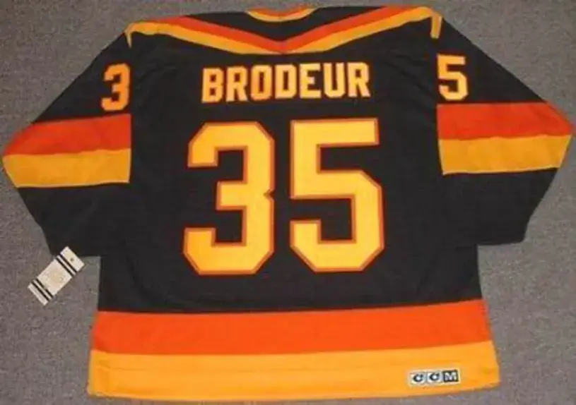RICHARD BRODEUR Vancouver Canucks 1986 CCM Vintage Throwback NHL Hockey Jersey 