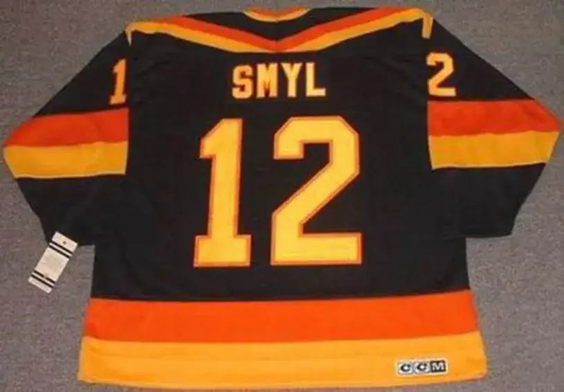 STAN SMYL Vancouver Canucks 1985 CCM Vintage Throwback Away NHL Hockey Jersey 