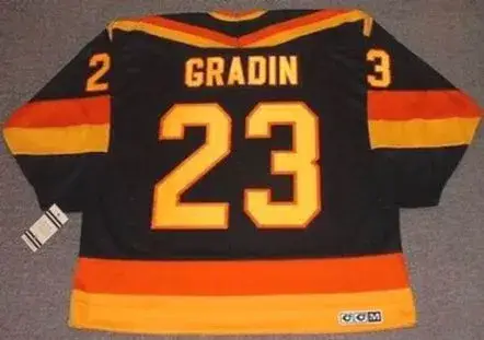 THOMAS GRADIN Vancouver Canucks 1985 CCM Vintage Throwback NHL Hockey Jersey 