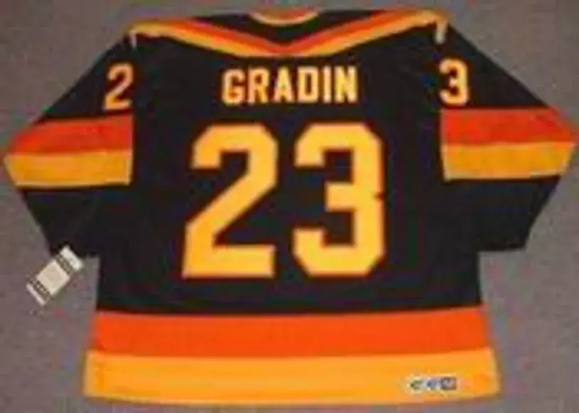 THOMAS GRADIN Vancouver Canucks 1985 CCM Vintage Throwback NHL Hockey Jersey 