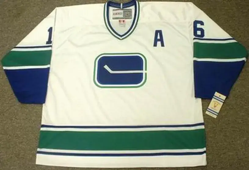 TREVOR LINDEN Vancouver Canucks 1970’s CCM Vintage Throwback Away Hockey Jersey 