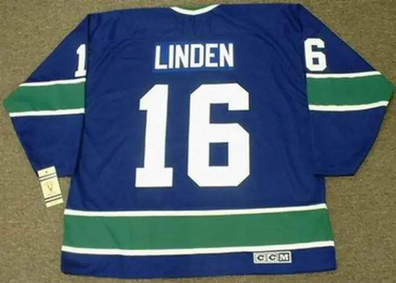TREVOR LINDEN Vancouver Canucks 1970’s CCM Vintage Throwback Home Hockey Jersey 