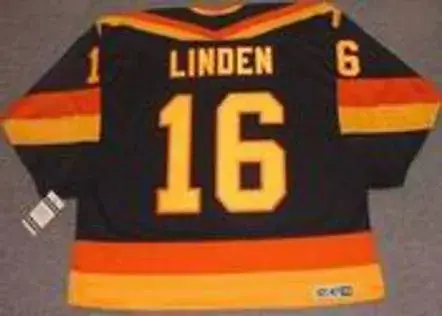 TREVOR LINDEN Vancouver Canucks 1989 CCM Vintage Throwback Away Hockey Jersey 