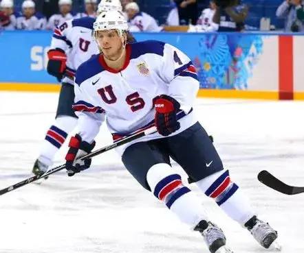 JOHN CARLSON 2014 USA Nike Olympic Throwback Hockey Jersey 