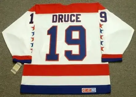 JOHN DRUCE Washington Capitals 1990 CCM Vintage Throwback Home NHL Jersey 