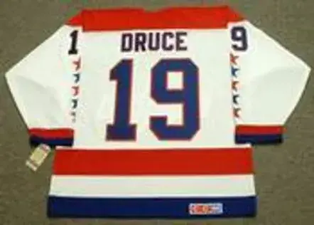 JOHN DRUCE Washington Capitals 1990 CCM Vintage Throwback Home NHL Jersey 