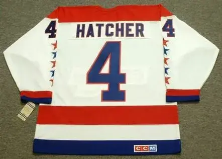 KEVIN HATCHER Washington Capitals 1990 CCM Vintage Throwback Home NHL Jersey 
