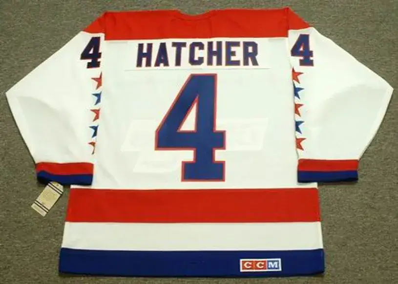 KEVIN HATCHER Washington Capitals 1990 CCM Vintage Throwback Home NHL Jersey 
