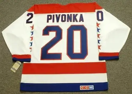 MICHAL PIVONKA Washington Capitals 1990 CCM Vintage Throwback Home NHL Jersey 
