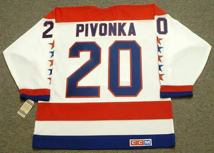 MICHAL PIVONKA Washington Capitals 1990 CCM Vintage Throwback Home NHL Jersey 
