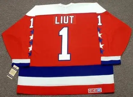 MIKE LIUT Washington Capitals 1990 CCM Vintage Throwback NHL Hockey Jersey 