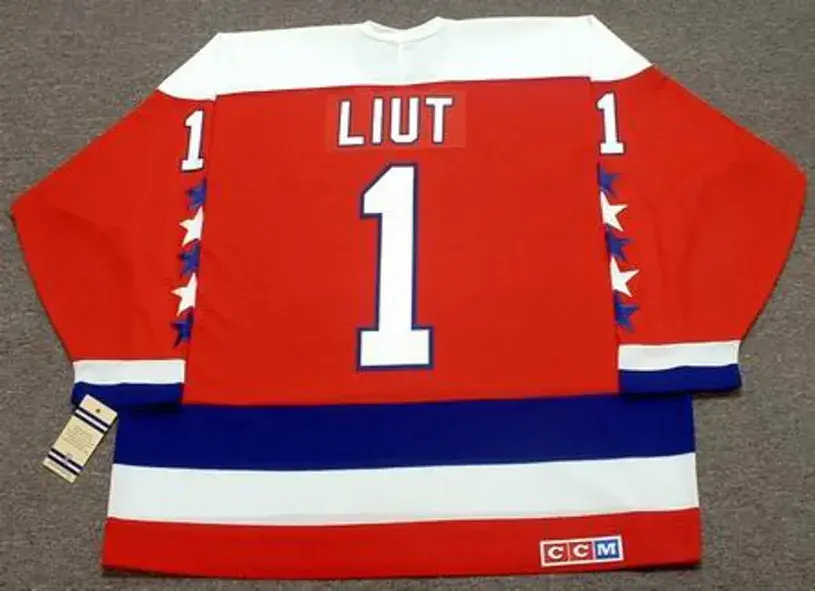 MIKE LIUT Washington Capitals 1990 CCM Vintage Throwback NHL Hockey Jersey 