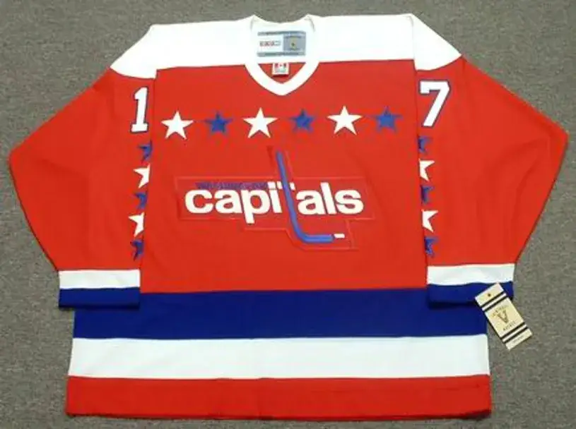 MIKE RIDLEY Washington Capitals 1990 CCM Vintage Throwback NHL Hockey Jersey