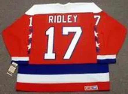 MIKE RIDLEY Washington Capitals 1990 CCM Vintage Throwback NHL Hockey Jersey 