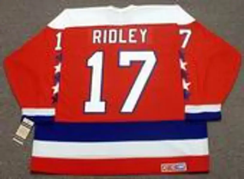 MIKE RIDLEY Washington Capitals 1990 CCM Vintage Throwback NHL Hockey Jersey 