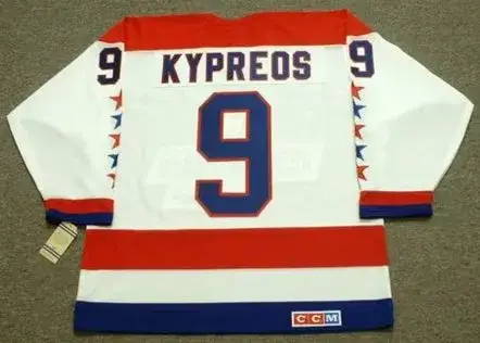 NICK KYPREOS Washington Capitals 1990 CCM Vintage Throwback Home NHL Jersey 
