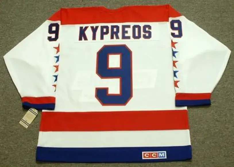 NICK KYPREOS Washington Capitals 1990 CCM Vintage Throwback Home NHL Jersey 