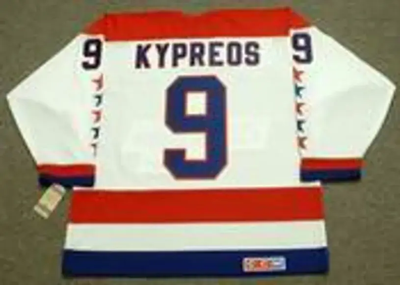 NICK KYPREOS Washington Capitals 1990 CCM Vintage Throwback Home NHL Jersey 