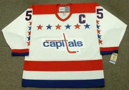 ROD LANGWAY Washington Capitals 1988 CCM Vintage Throwback Home NHL Jersey