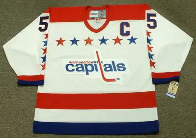 ROD LANGWAY Washington Capitals 1988 CCM Vintage Throwback Home NHL Jersey