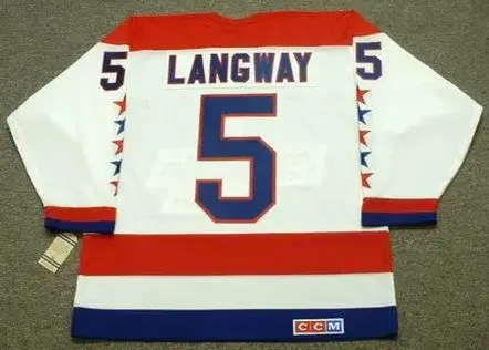 ROD LANGWAY Washington Capitals 1988 CCM Vintage Throwback Home NHL Jersey 