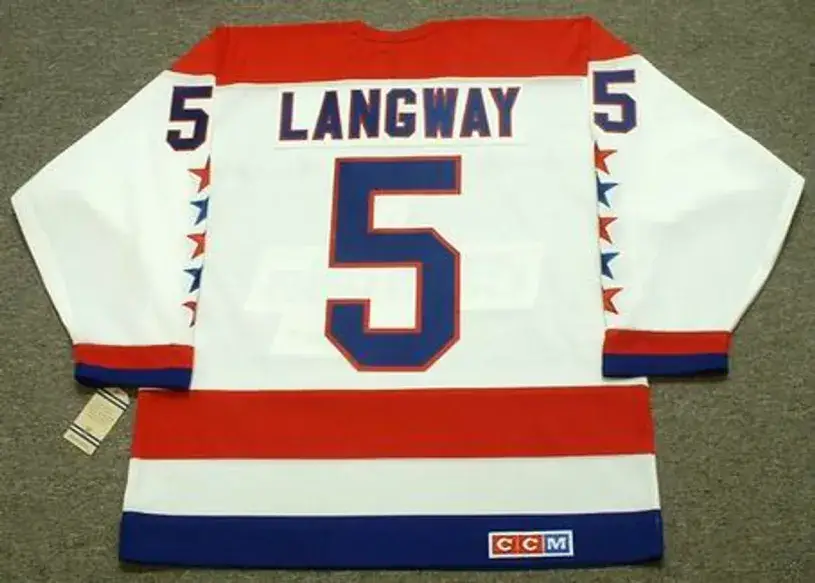 ROD LANGWAY Washington Capitals 1988 CCM Vintage Throwback Home NHL Jersey 