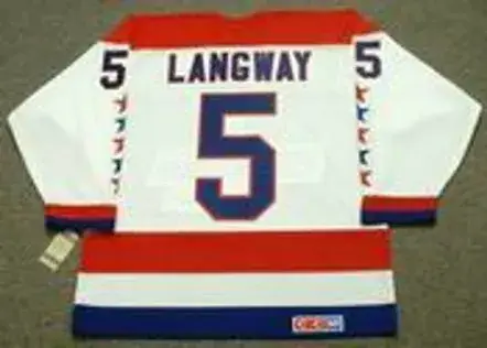 ROD LANGWAY Washington Capitals 1988 CCM Vintage Throwback Home NHL Jersey 