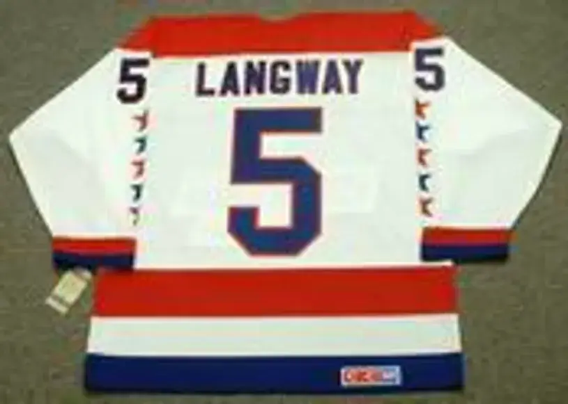 ROD LANGWAY Washington Capitals 1988 CCM Vintage Throwback Home NHL Jersey 