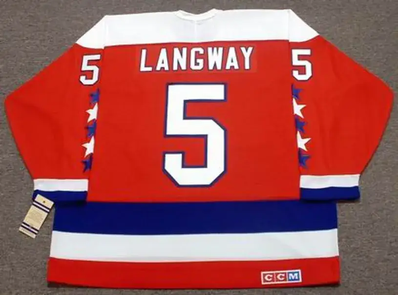 ROD LANGWAY Washington Capitals 1988 CCM Vintage Throwback NHL Hockey Jersey 