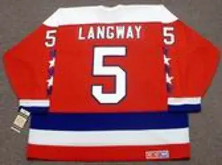 ROD LANGWAY Washington Capitals 1988 CCM Vintage Throwback NHL Hockey Jersey 
