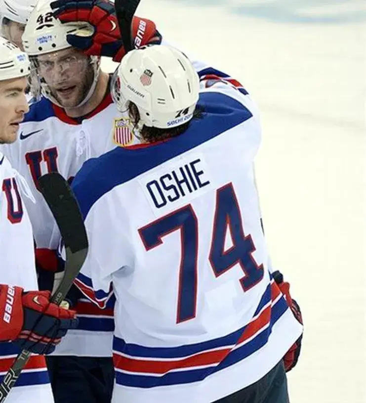 TJ OSHIE 2014 USA Nike Olympic Throwback Hockey Jersey 