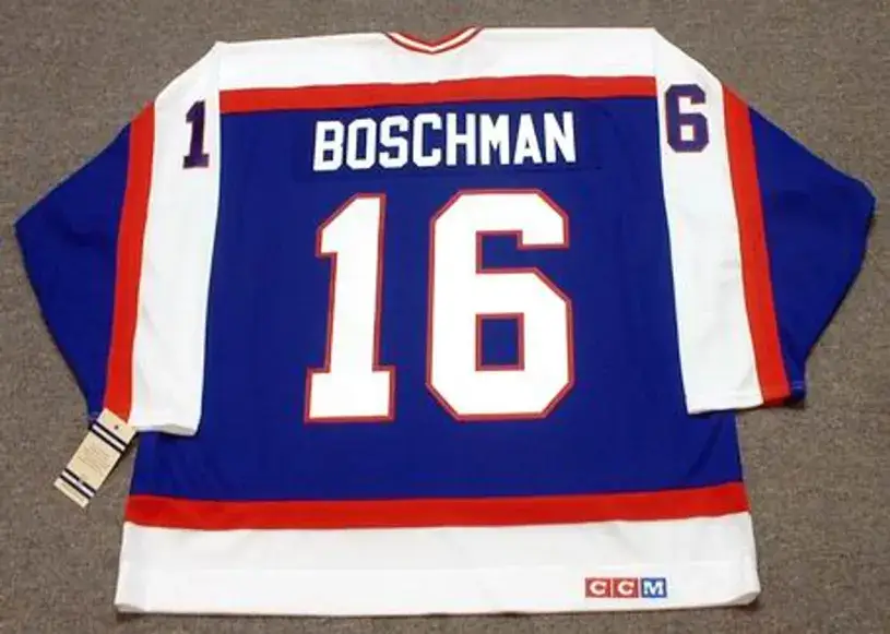 LAURIE BOSCHMAN Winnipeg Jets 1985 CCM Vintage Throwback NHL Hockey Jersey 