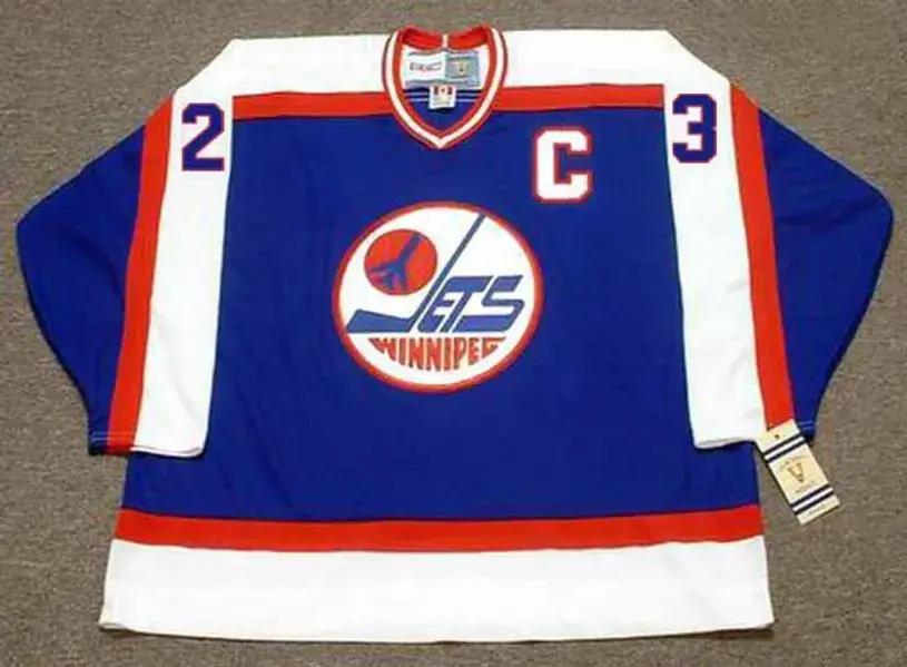 LUCIEN DEBLOIS Winnipeg Jets 1983 Away CCM Throwback NHL Hockey Jersey