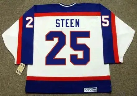 THOMAS STEEN Winnipeg Jets 1989 Home CCM NHL Vintage Throwback Jersey 