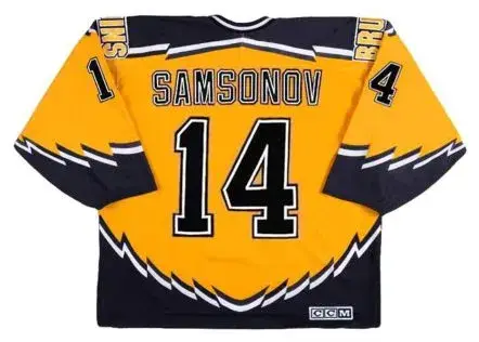 SERGEI SAMSONOV Boston Bruins 2001 CCM Throwback Alternate NHL Hockey Jersey 