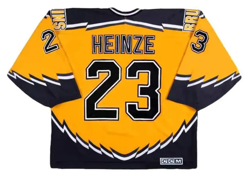 STEVE HEINZE Boston Bruins 1998 CCM Throwback Alternate NHL Hockey Jersey 