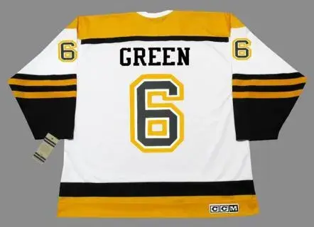 TED GREEN Boston Bruins 1966 CCM Vintage Throwback Away NHL Hockey Jersey 