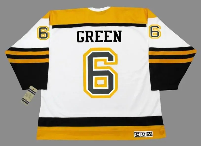 TED GREEN Boston Bruins 1966 CCM Vintage Throwback Away NHL Hockey Jersey 