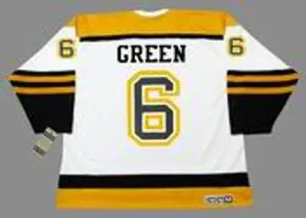 TED GREEN Boston Bruins 1966 CCM Vintage Throwback Away NHL Hockey Jersey 