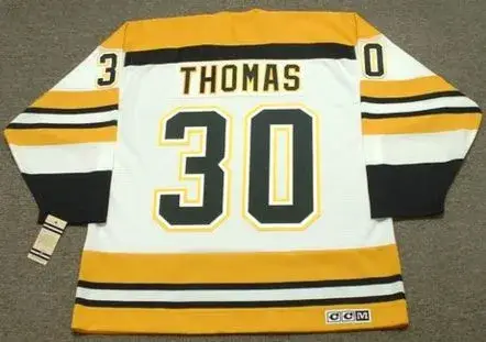 TIM THOMAS Boston Bruins 1970’s CCM Vintage Throwback NHL Hockey Jersey 