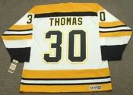 TIM THOMAS Boston Bruins 1970’s CCM Vintage Throwback NHL Hockey Jersey 