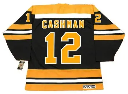 WAYNE CASHMAN Boston Bruins 1974 CCM Vintage Throwback NHL Hockey Jersey 