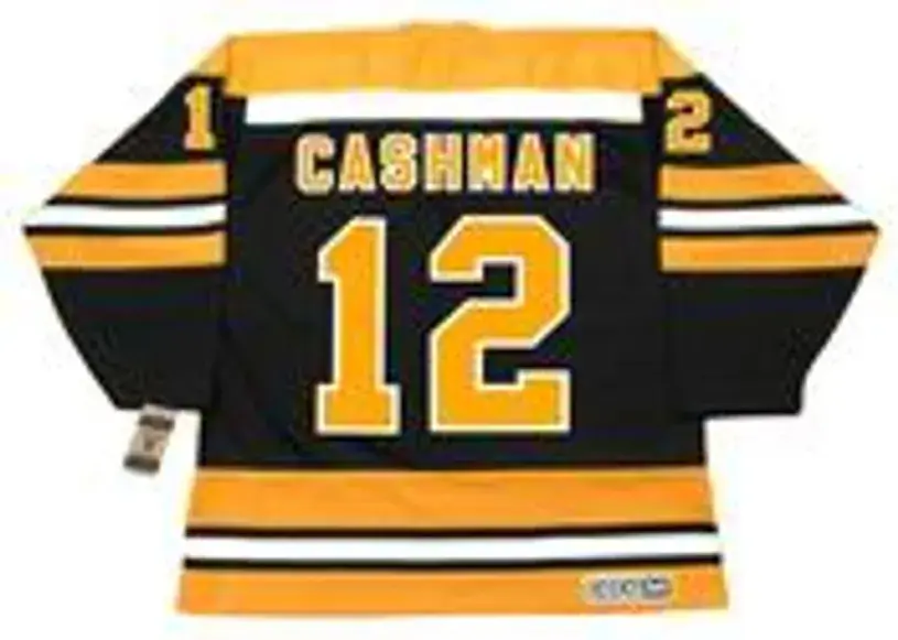 WAYNE CASHMAN Boston Bruins 1974 CCM Vintage Throwback NHL Hockey Jersey 