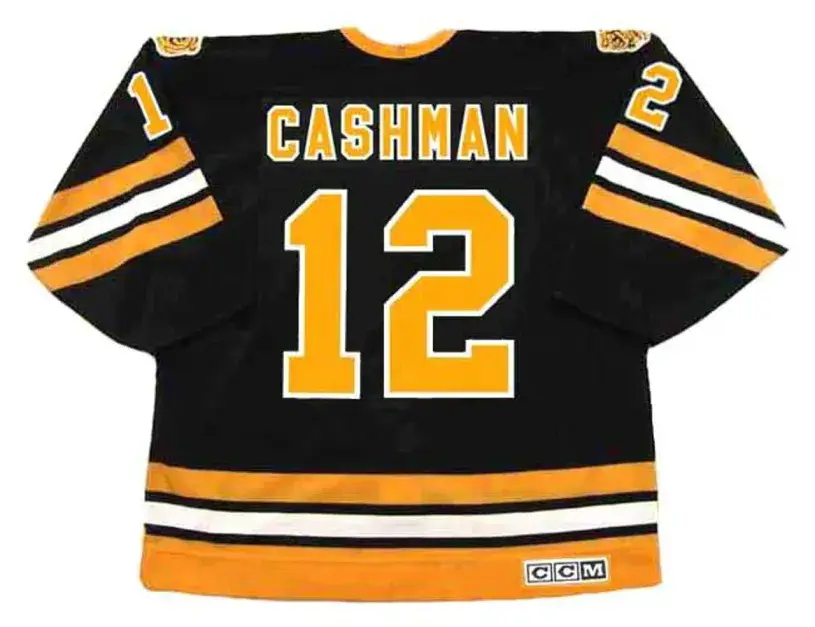 WAYNE CASHMAN Boston Bruins 1978 CCM Vintage Throwback Away NHL Hockey Jersey 
