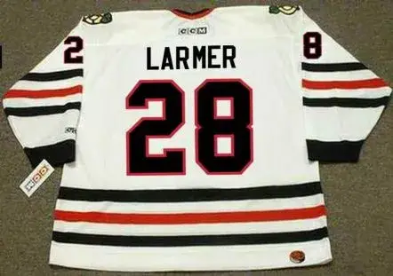 STEVE LARMER Chicago Blackhawks 1990 CCM Throwback Home NHL Hockey Jersey 
