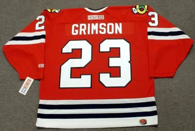 STU GRIMSON Chicago Blackhawks 1991 CCM Throwback NHL Hockey Jersey 