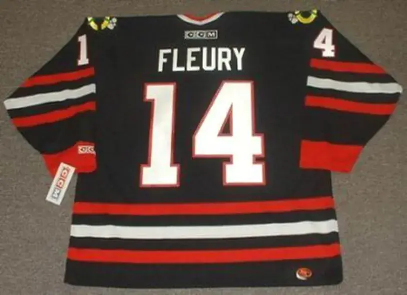 THEOREN FLEURY Chicago Blackhawks 2002 CCM Throwback Alternate NHL Hockey Jersey 
