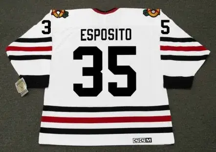 TONY ESPOSITO Chicago Blackhawks 1970 CCM Vintage Throwback NHL Hockey Jersey 